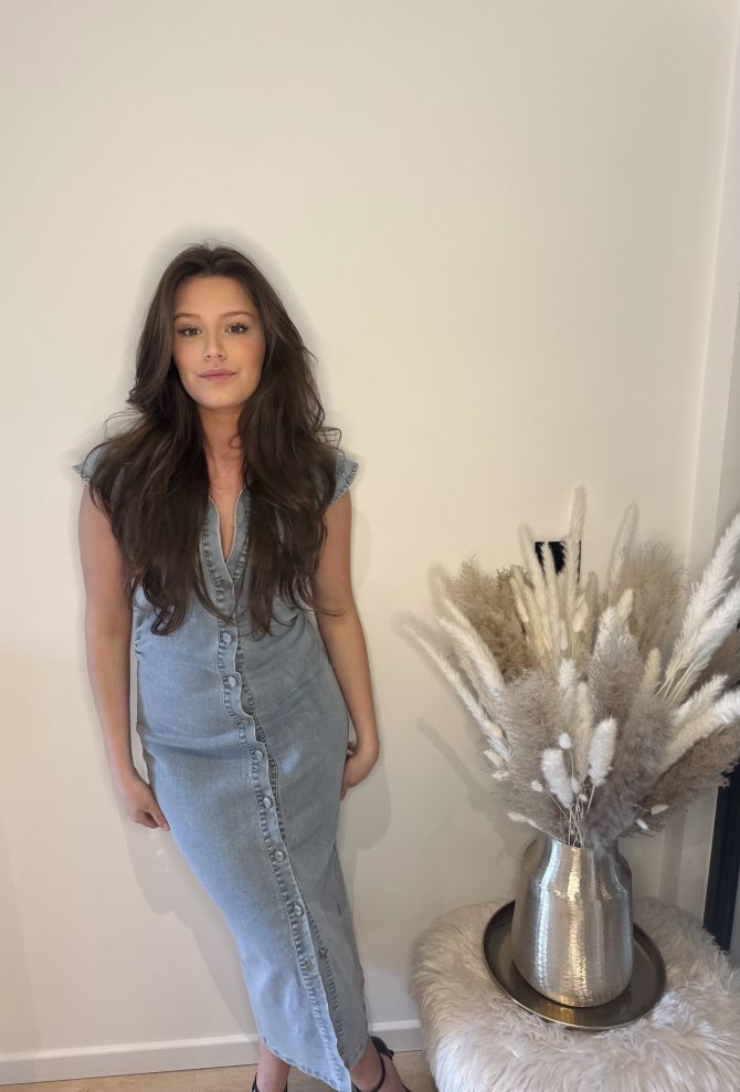 Denim button-up midi dress - Afbeelding 2