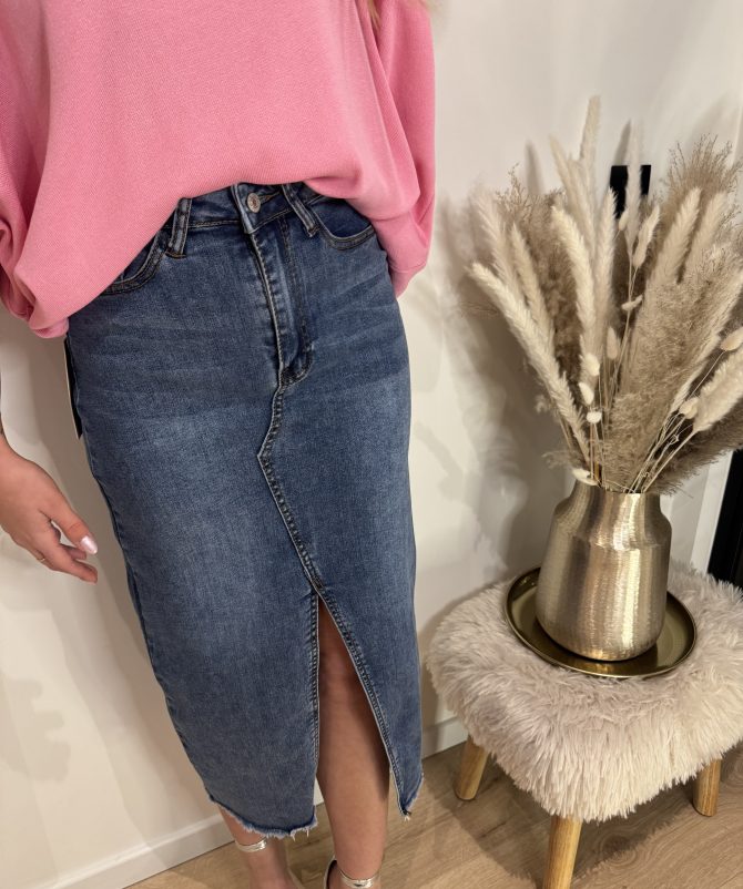 Midi denim skirt