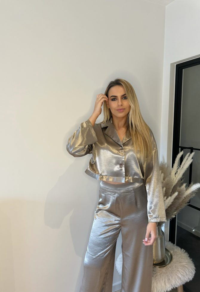 Champagne satin two piece