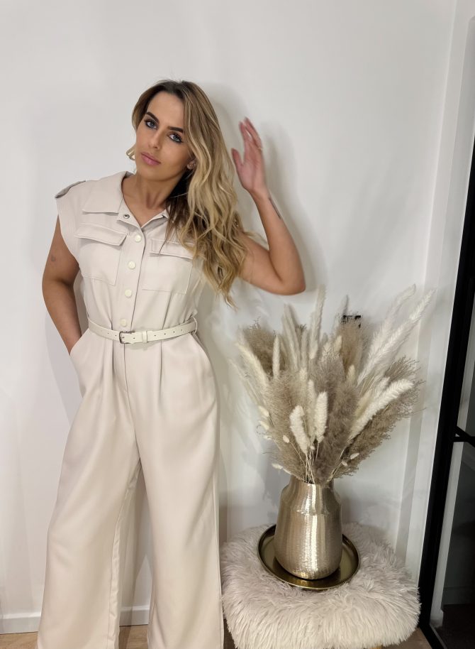 Casual chic jumpsuit créme