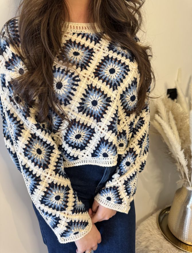 Santorini crochet top blue - Afbeelding 2